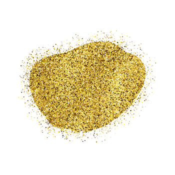 Golden Paint Glittering backdrop on a white background. Background with gold sparkles and glitter effect. Empty space for your text. Vector illustration