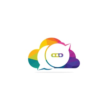 Cloud chat vector logo design. Communication and technology logo template.