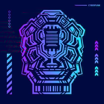 Modern cyberpunk background.Abstract vector with futuristic shape elements.
