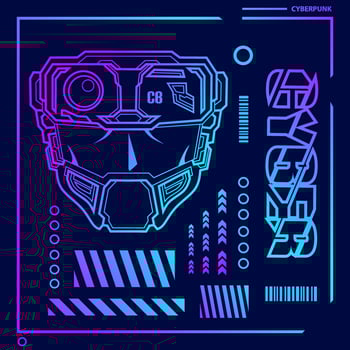 Modern cyberpunk background.Abstract vector with futuristic shape elements.