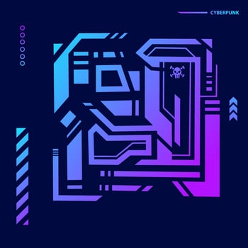 Modern cyberpunk background.Abstract vector with futuristic shape elements.