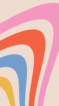 Cool Hand Drawn Abstract Colorful Geometric Stripes Background. Retro Abstraction Psychedelic Art Backdrop. Groovy Rainbow Pattern. Colorful Contemporary Vector Art.