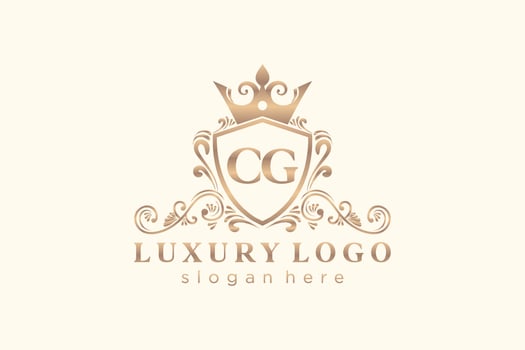 Initial CG Letter Royal Luxury Logo template in vector art for Restaurant, Royalty, Boutique, Cafe, Hotel, Heraldic, Jewelry, Fashion and other vector illustration.