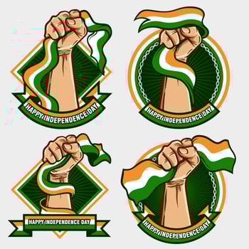 fist hands with india flag illustration vector