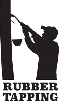 rubber tapping outline icon vector illustration, black colour.