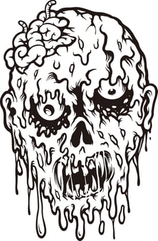 Horror Monster Brains Out Clipart vector