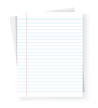 Blank notebook paper sheet with lines illustration png