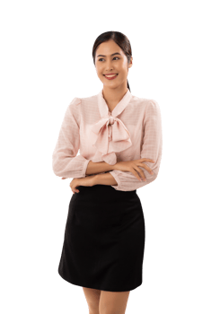 Portrait of a smiling asian woman cutout, Png file