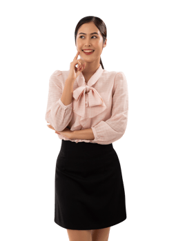 Portrait of a smiling asian woman cutout, Png file