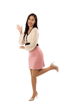 Portrait of a smiling asian woman cutout, Png file