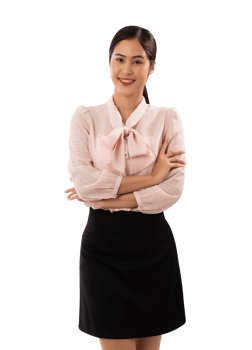 Portrait of a smiling asian woman cutout, Png file