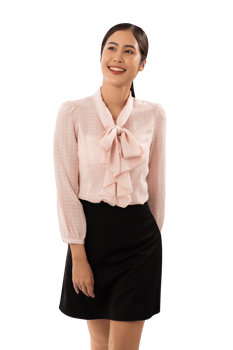 Portrait of a smiling asian woman cutout, Png file