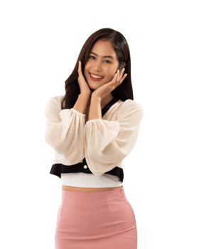 Portrait of a smiling asian woman cutout, Png file