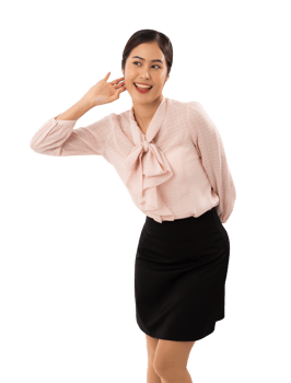 Portrait of a smiling asian woman cutout, Png file