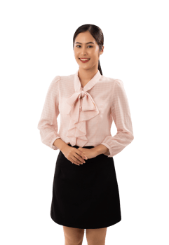 Portrait of a smiling asian woman cutout, Png file
