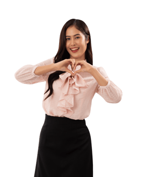 Portrait of a smiling asian woman cutout, Png file
