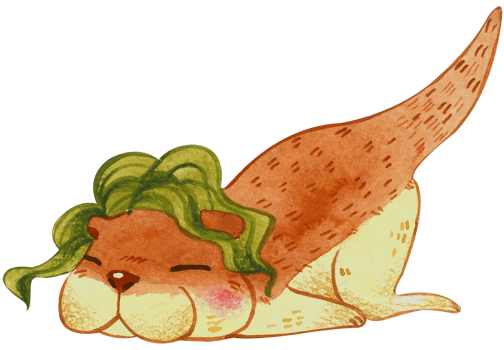 Cute animal character watercolor png