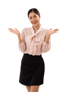 Portrait of a smiling asian woman cutout, Png file