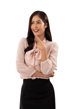 Portrait of a smiling asian woman cutout, Png file