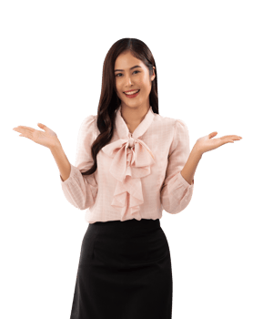 Portrait of a smiling asian woman cutout, Png file