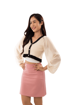 Portrait of a smiling asian woman cutout, Png file