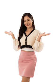 Portrait of a smiling asian woman cutout, Png file