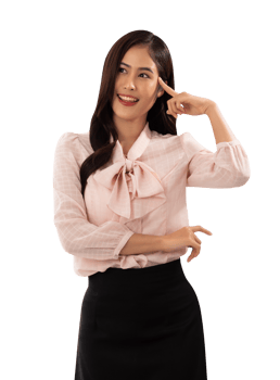 Portrait of a smiling asian woman cutout, Png file