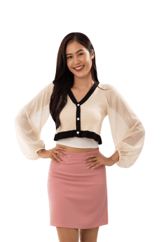 Portrait of a smiling asian woman cutout, Png file