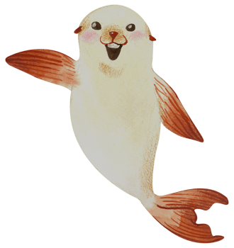 Cute animal character watercolor png