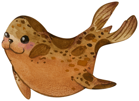Cute animal character watercolor png