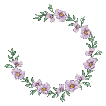 Watercolor Violet Floral Botanical png