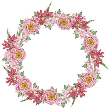 Watercolor Pink Floral Botanical png