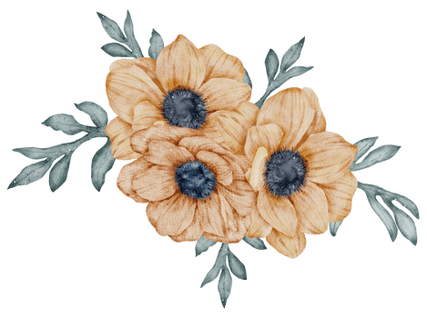 Watercolor Orange Floral Botanical png