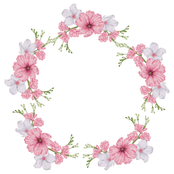 Watercolor Pink Floral Botanical png