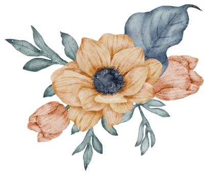 Watercolor Orange Floral Botanical png