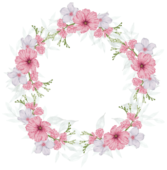 Watercolor Pink Floral Botanical png