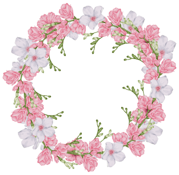 Watercolor Pink Floral Botanical png
