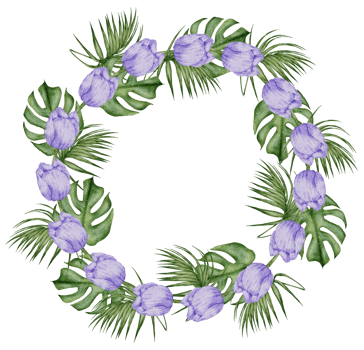 Watercolor Violet Floral Botanical png