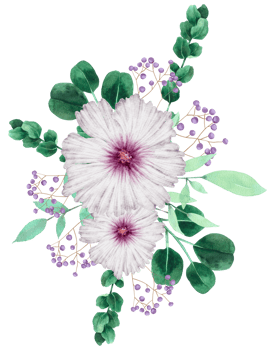 Watercolor Violet Floral Botanical png