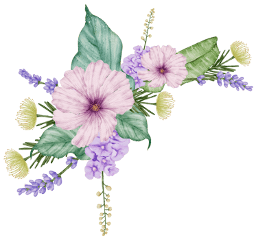 Watercolor Violet Floral Botanical png