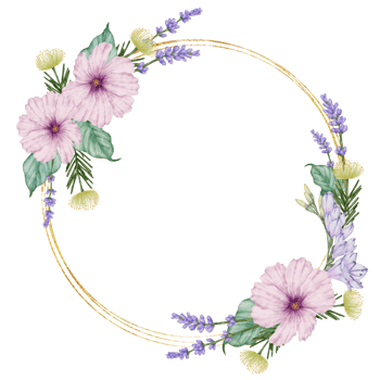 Watercolor Violet Floral Botanical png