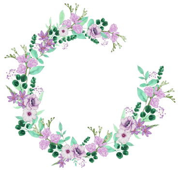 Watercolor Violet Floral Botanical png