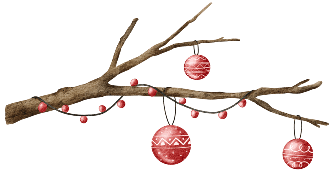 Winter Christmas ornament watercolor element png