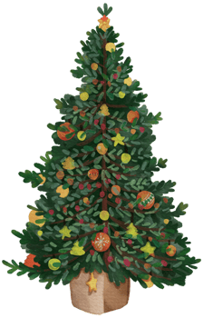 Winter Christmas ornament watercolor element png