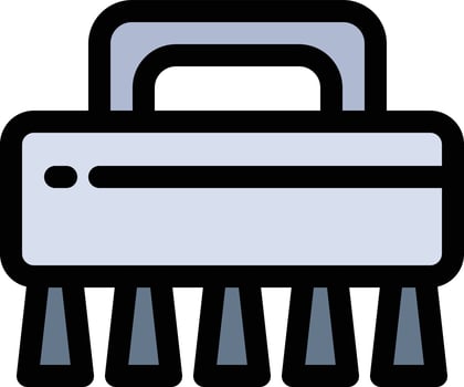 Brush Cleaning Set  Flat Color Icon Vector icon banner Template