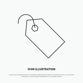 Price Tag Label Ticket Line Icon Vector
