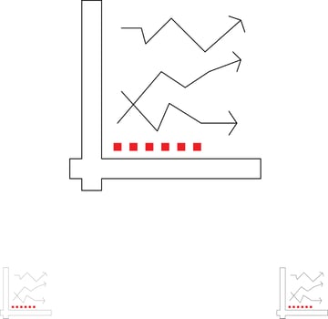 Graph Analysis Analytic Analytics Chart Data Bold and thin black line icon set vector