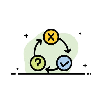 Daily Flow Issues Organization Realization  Business Flat Line Filled Icon Vector Banner Template