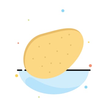 Potato Food  Abstract Flat Color Icon Template vector
