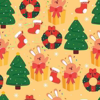 cute christmas seamless pattern for textile, gift wrap paper vector